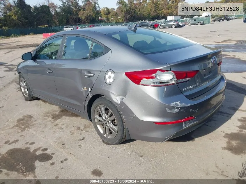 2018 Hyundai Elantra Sel VIN: 5NPD84LF3JH312528 Lot: 40703723