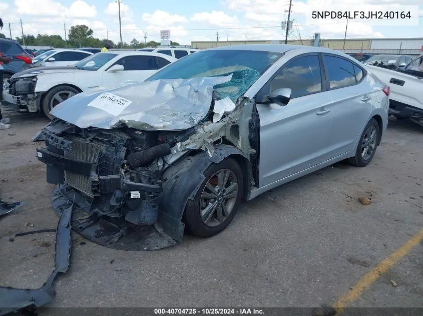 2018 Hyundai Elantra Sel VIN: 5NPD84LF3JH240164 Lot: 40704725