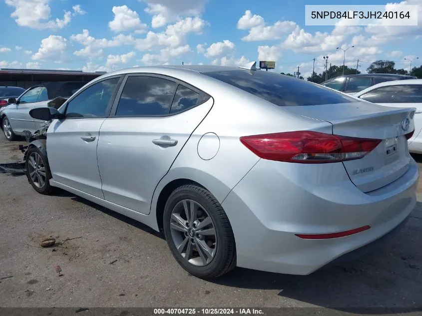 2018 Hyundai Elantra Sel VIN: 5NPD84LF3JH240164 Lot: 40704725