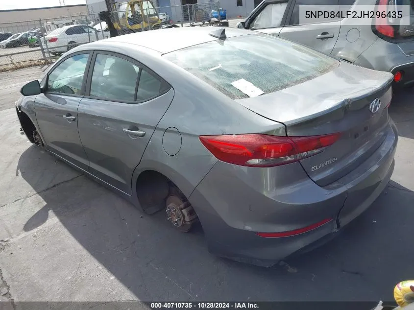 2018 Hyundai Elantra Sel VIN: 5NPD84LF2JH296435 Lot: 40710735