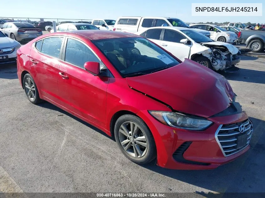 2018 Hyundai Elantra Sel VIN: 5NPD84LF6JH245214 Lot: 40716863