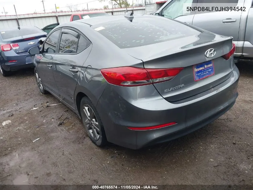 5NPD84LF0JH394542 2018 Hyundai Elantra Sel