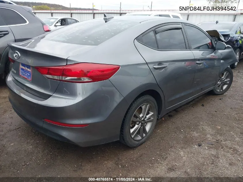 2018 Hyundai Elantra Sel VIN: 5NPD84LF0JH394542 Lot: 40765574