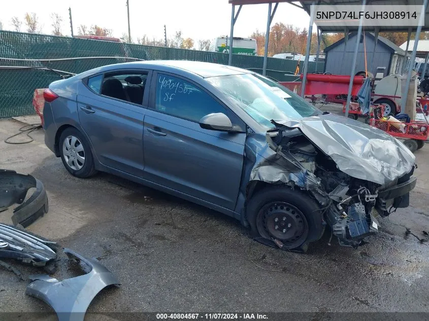 2018 Hyundai Elantra Se VIN: 5NPD74LF6JH308914 Lot: 40804567