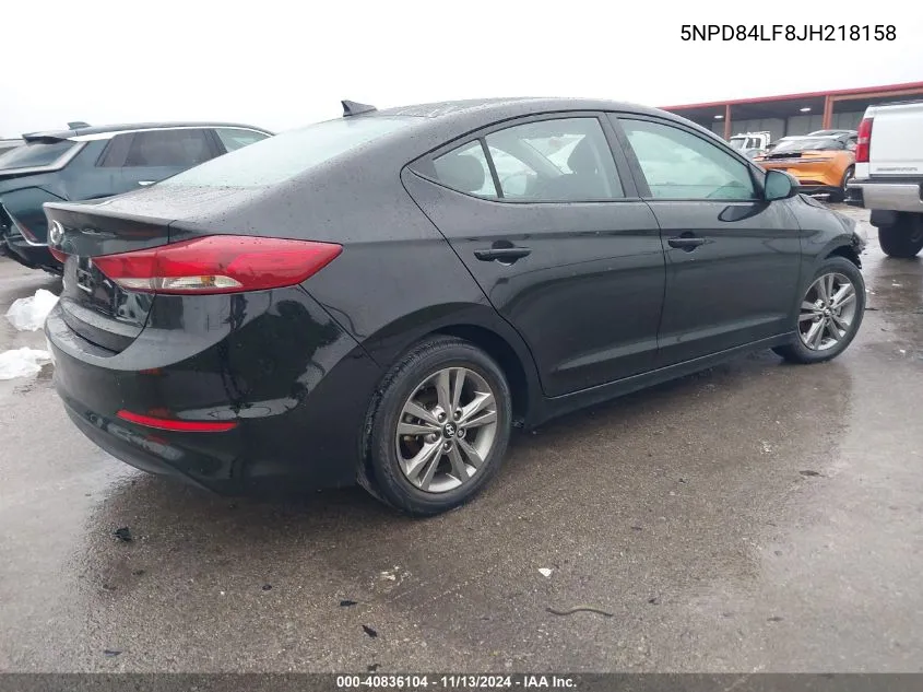 2018 Hyundai Elantra Sel VIN: 5NPD84LF8JH218158 Lot: 40836104