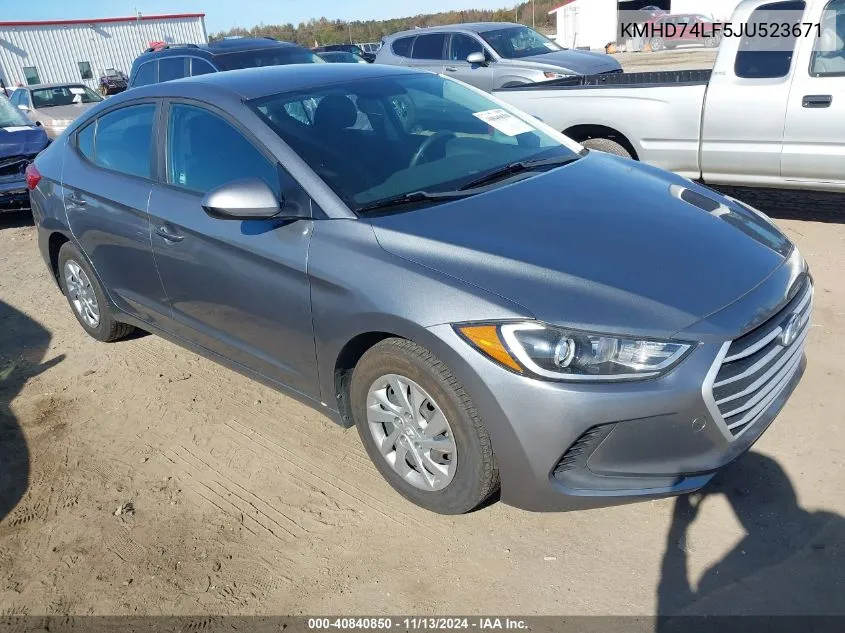 2018 Hyundai Elantra Se VIN: KMHD74LF5JU523671 Lot: 40840850