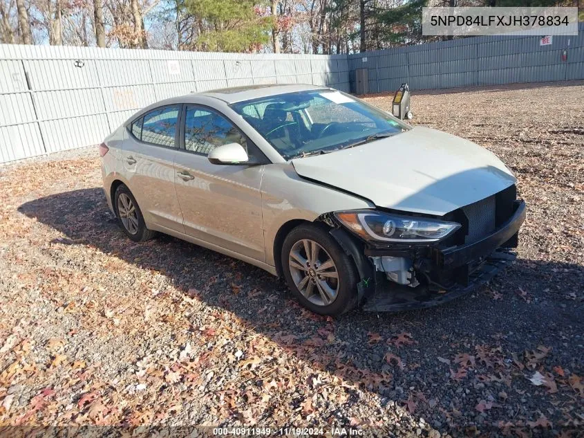 2018 Hyundai Elantra Value Edition VIN: 5NPD84LFXJH378834 Lot: 40911949