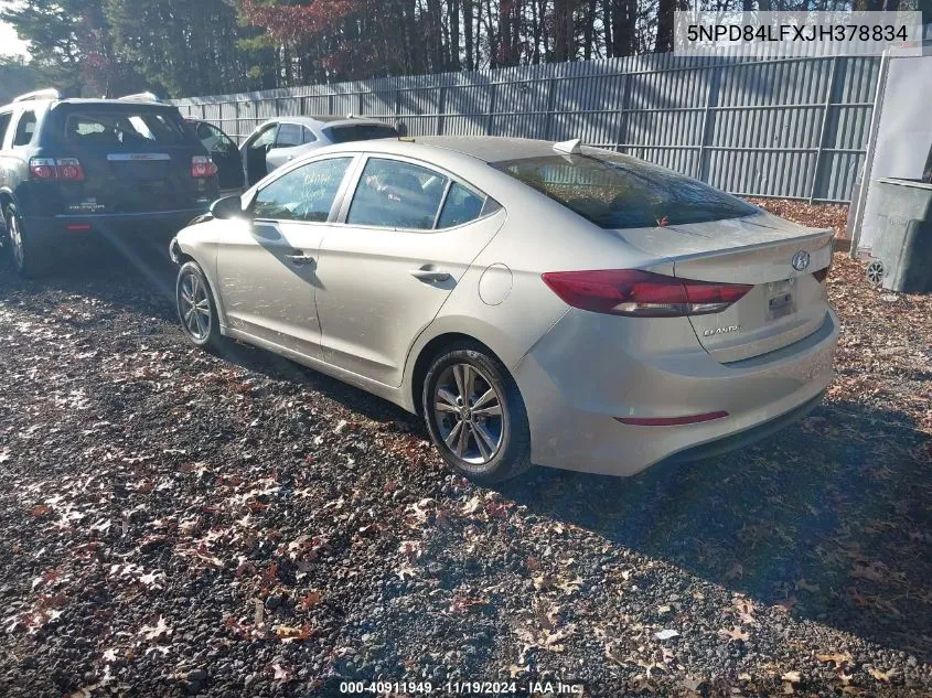 2018 Hyundai Elantra Value Edition VIN: 5NPD84LFXJH378834 Lot: 40911949