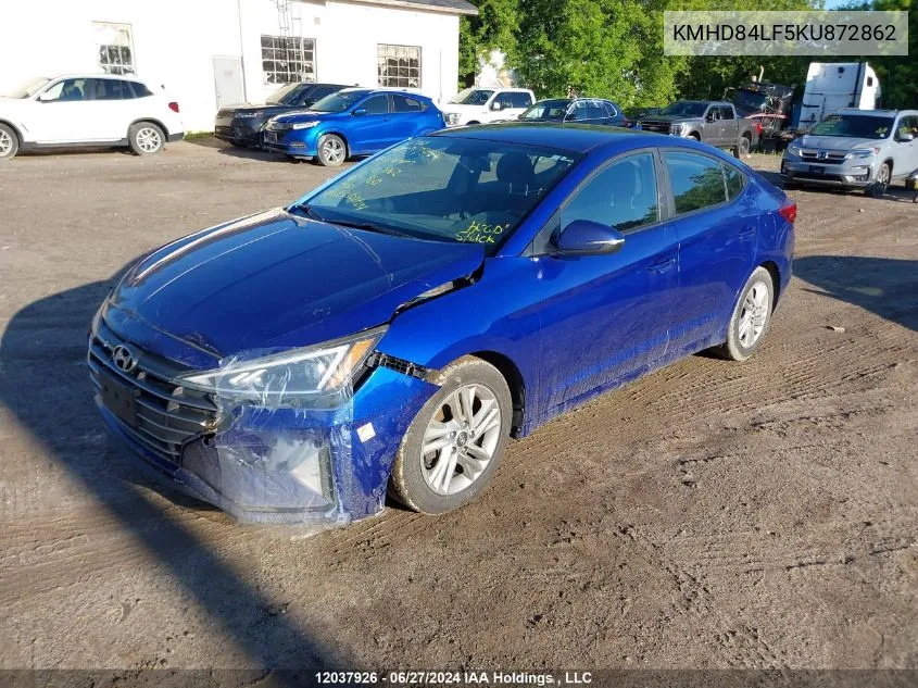 2019 Hyundai Elantra Sel/Value/Limited VIN: KMHD84LF5KU872862 Lot: 12037926