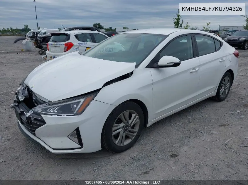 KMHD84LF7KU794326 2019 Hyundai Elantra Preferred