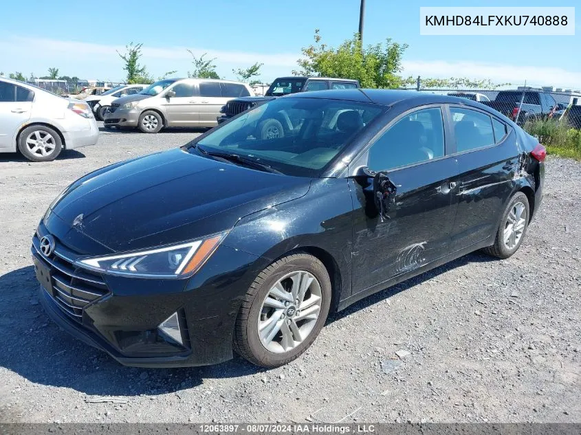 KMHD84LFXKU740888 2019 Hyundai Elantra Sel/Value/Limited