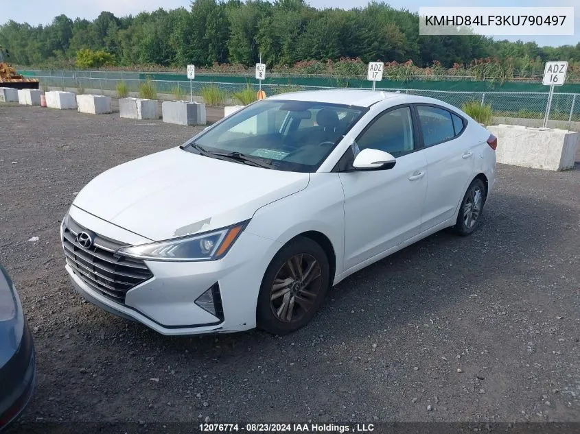 2019 Hyundai Elantra VIN: KMHD84LF3KU790497 Lot: 12076774