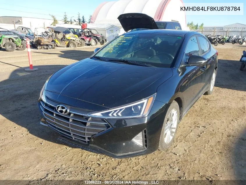 2019 Hyundai Elantra Sel/Value/Limited VIN: KMHD84LF8KU878784 Lot: 12086223