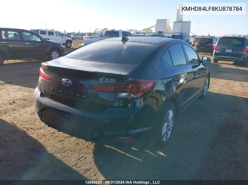 KMHD84LF8KU878784 2019 Hyundai Elantra Sel/Value/Limited