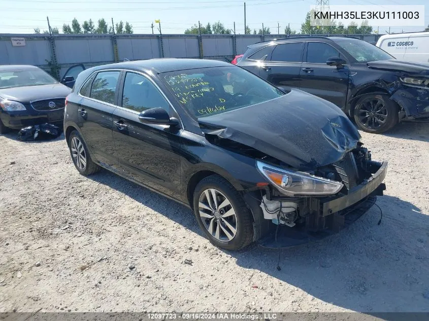 2019 Hyundai Elantra Gt Preferred VIN: KMHH35LE3KU111003 Lot: 12097723