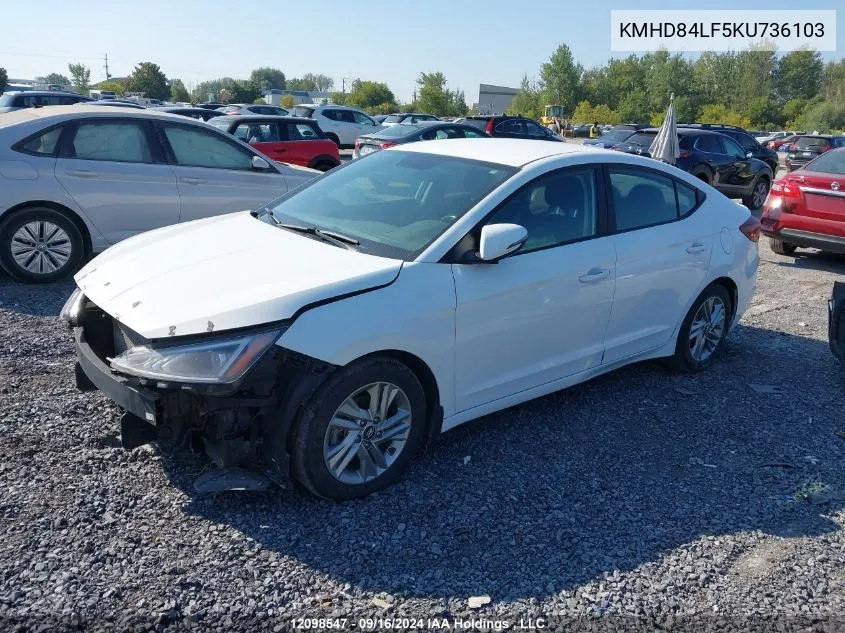 KMHD84LF5KU736103 2019 Hyundai Elantra Preferred