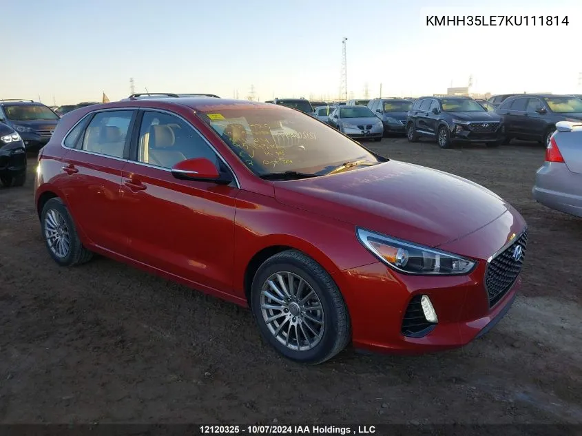 2019 Hyundai Elantra Gt VIN: KMHH35LE7KU111814 Lot: 12120325