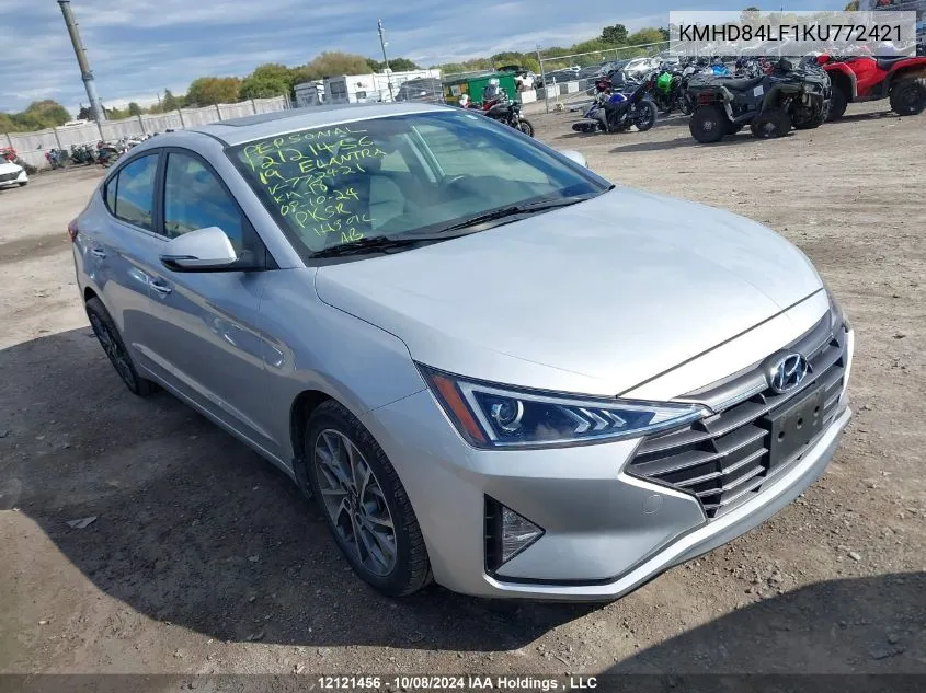 KMHD84LF1KU772421 2019 Hyundai Elantra Sel/Value/Limited