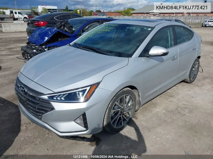 KMHD84LF1KU772421 2019 Hyundai Elantra Sel/Value/Limited