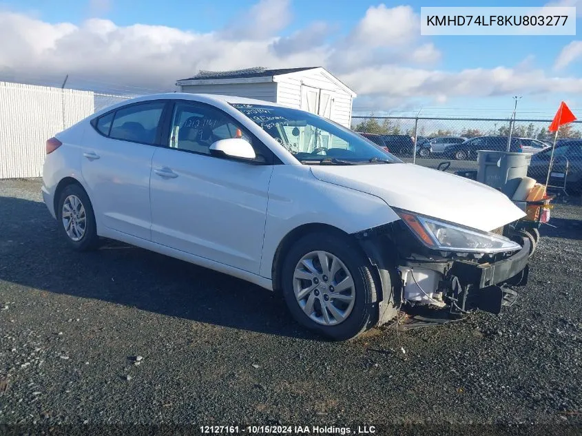 2019 Hyundai Elantra Essential VIN: KMHD74LF8KU803277 Lot: 12127161