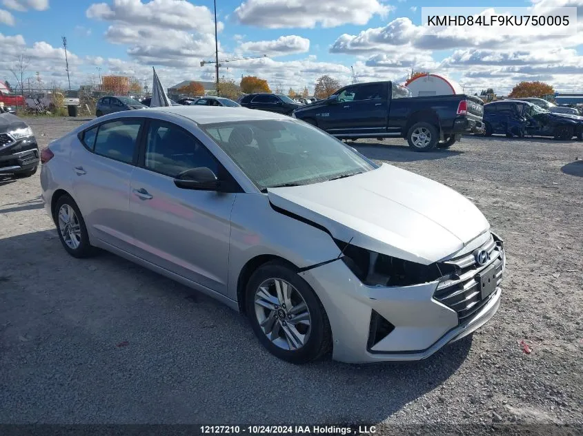 2019 Hyundai Elantra Preferred VIN: KMHD84LF9KU750005 Lot: 12127210