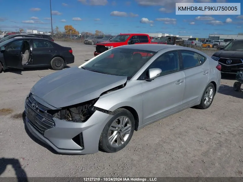 2019 Hyundai Elantra Preferred VIN: KMHD84LF9KU750005 Lot: 12127210