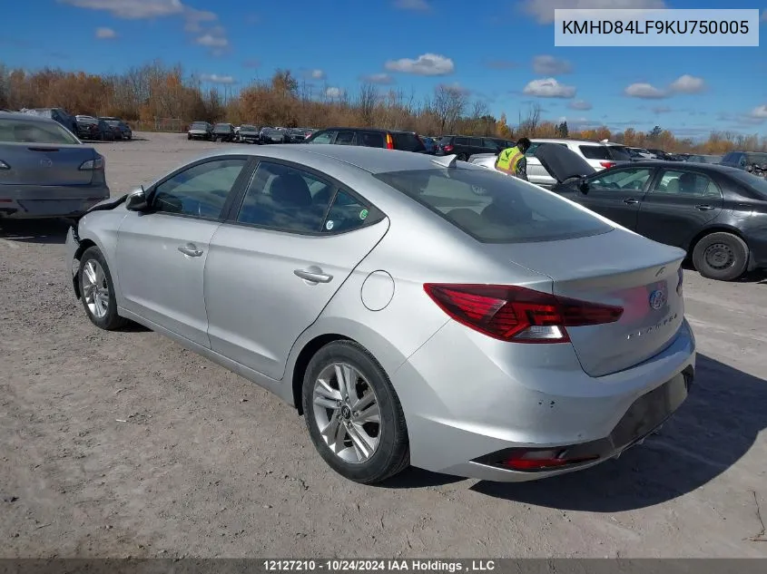 2019 Hyundai Elantra Preferred VIN: KMHD84LF9KU750005 Lot: 12127210