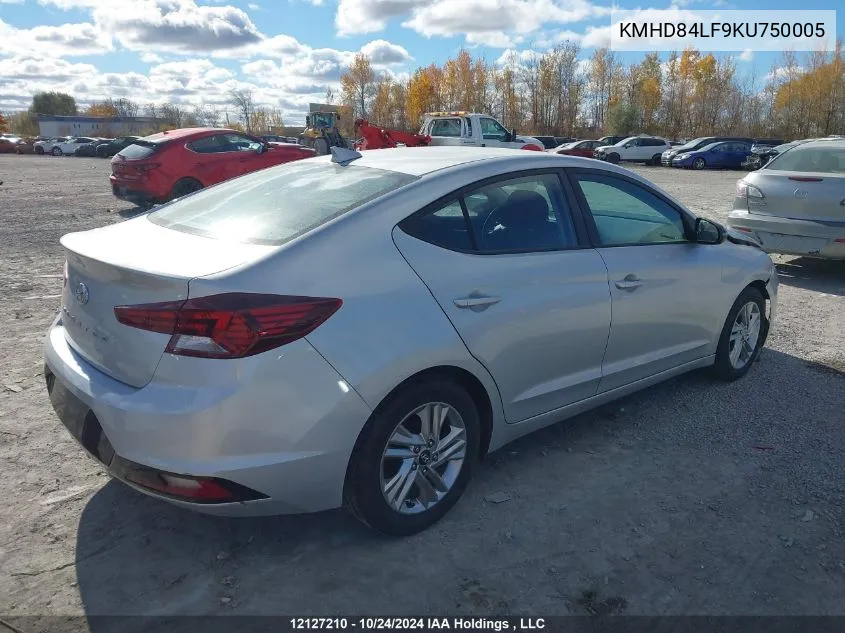 2019 Hyundai Elantra Preferred VIN: KMHD84LF9KU750005 Lot: 12127210