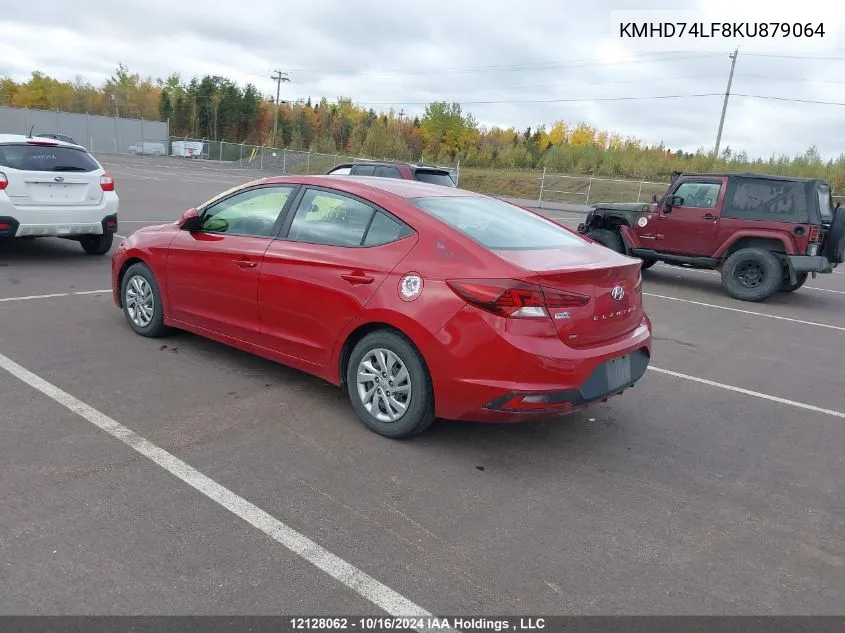 2019 Hyundai Elantra Essential VIN: KMHD74LF8KU879064 Lot: 12128062