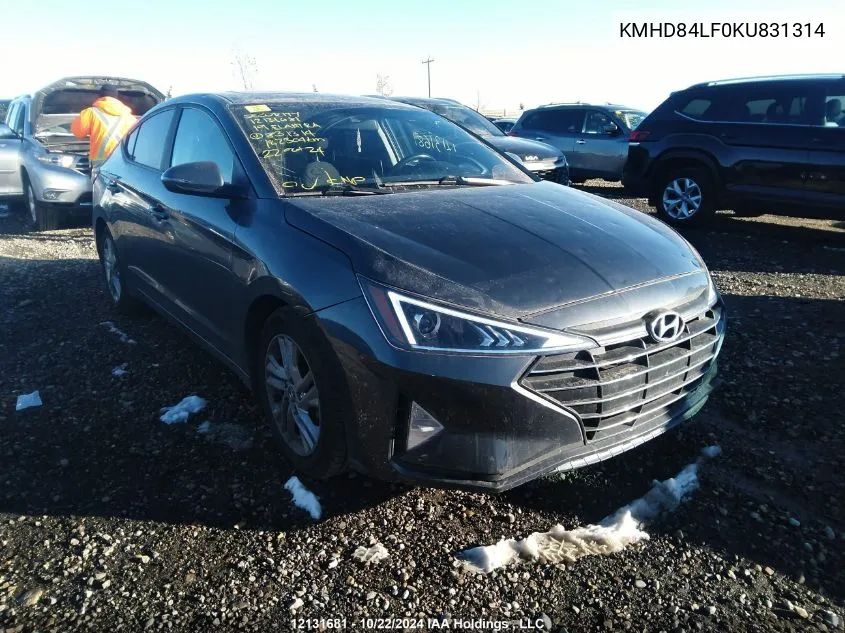 KMHD84LF0KU831314 2019 Hyundai Elantra Preferred