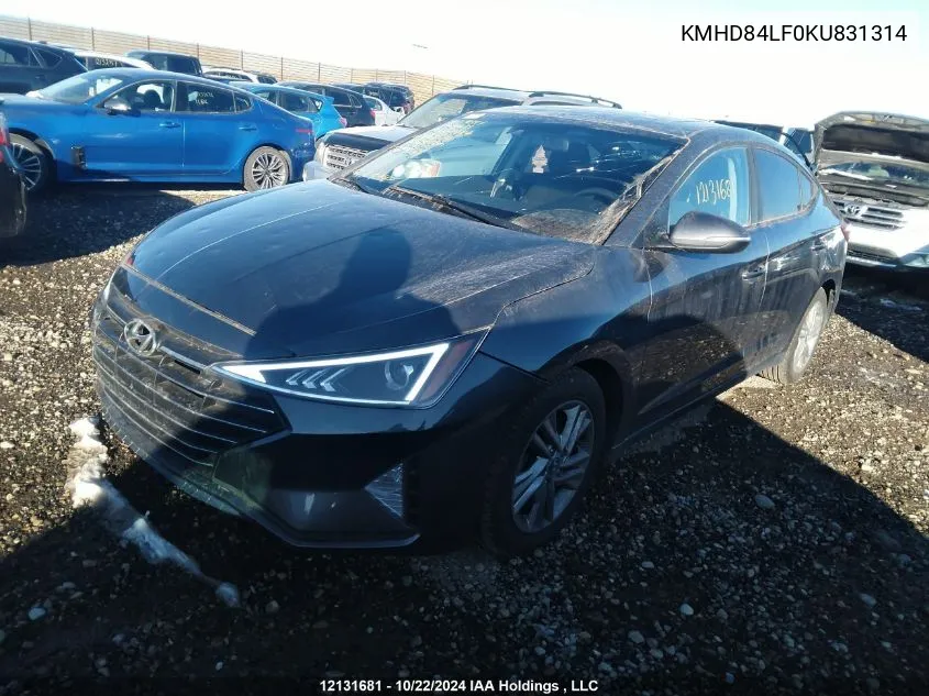 KMHD84LF0KU831314 2019 Hyundai Elantra Preferred