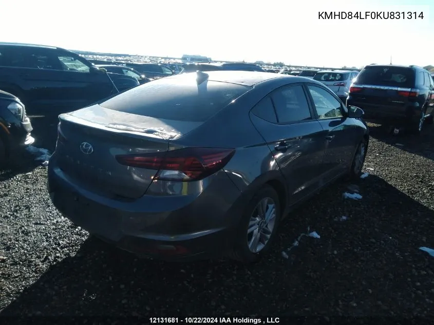 KMHD84LF0KU831314 2019 Hyundai Elantra Preferred