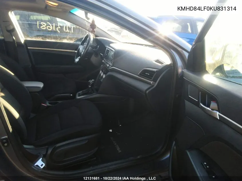 KMHD84LF0KU831314 2019 Hyundai Elantra Preferred