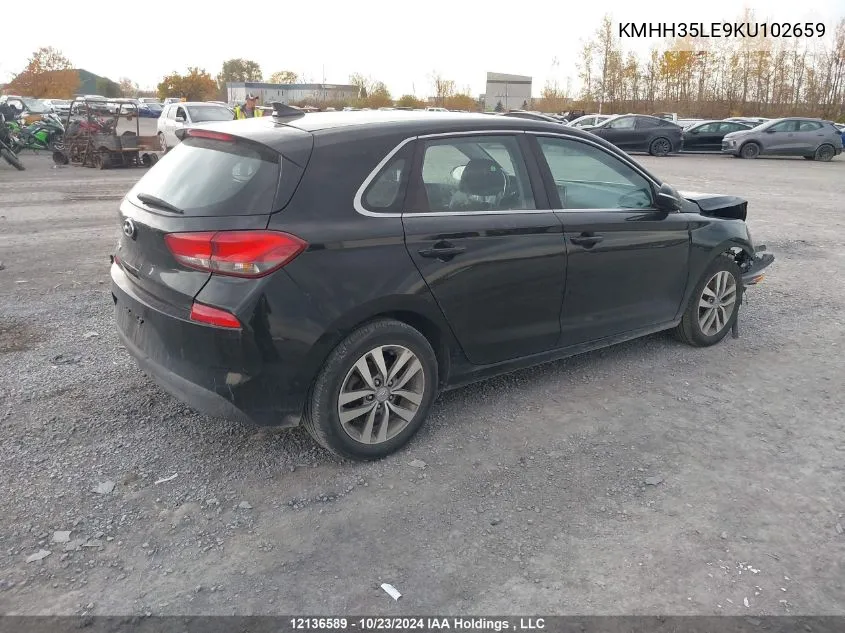 2019 Hyundai Elantra Gt Preferred VIN: KMHH35LE9KU102659 Lot: 12136589