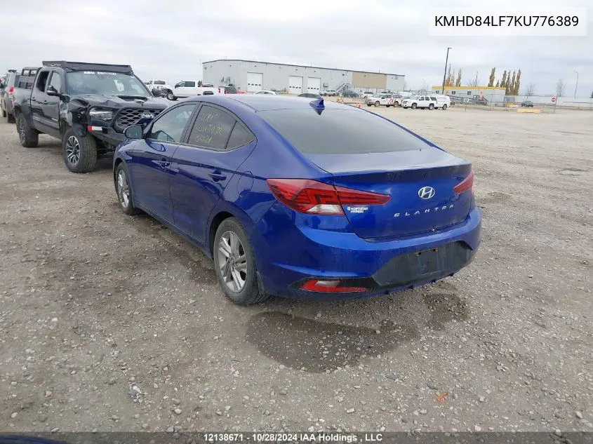 2019 Hyundai Elantra Preferred VIN: KMHD84LF7KU776389 Lot: 12138671