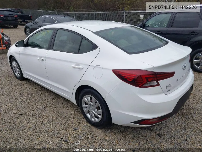 5NPD74LF6KH442226 2019 Hyundai Elantra Se