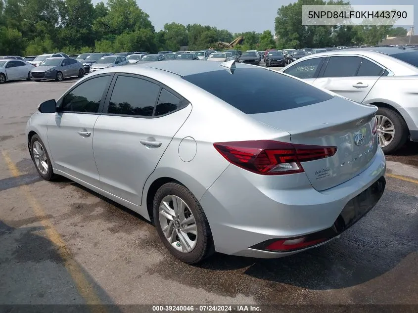 5NPD84LF0KH443790 2019 Hyundai Elantra Sel