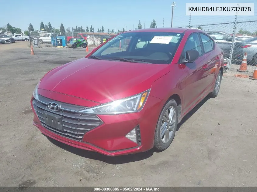 2019 Hyundai Elantra Sel VIN: KMHD84LF3KU737878 Lot: 39308885