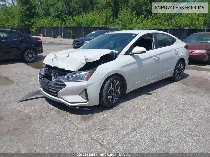 2019 Hyundai Elantra Se VIN: 5NPD74LF5KH463049 Lot: 39348564