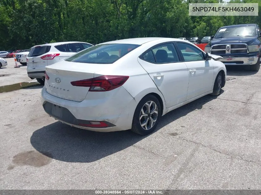 2019 Hyundai Elantra Se VIN: 5NPD74LF5KH463049 Lot: 39348564