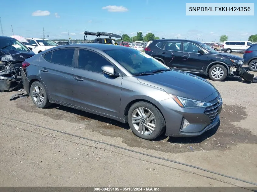 2019 Hyundai Elantra Sel VIN: 5NPD84LFXKH424356 Lot: 39429185