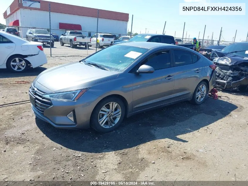 2019 Hyundai Elantra Sel VIN: 5NPD84LFXKH424356 Lot: 39429185