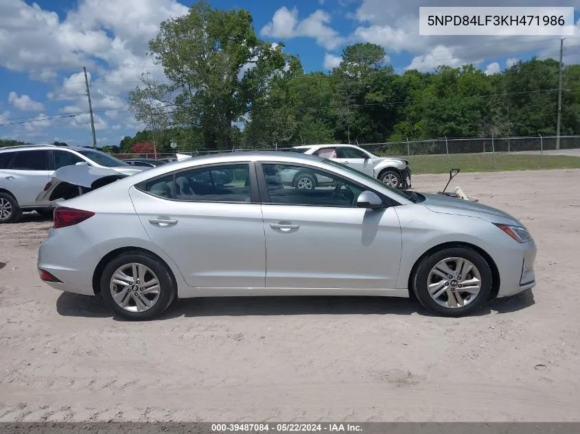 2019 Hyundai Elantra Sel VIN: 5NPD84LF3KH471986 Lot: 39487084