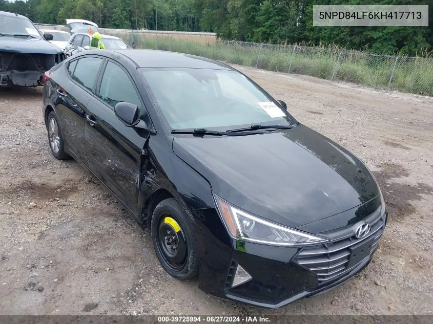 2019 Hyundai Elantra Sel VIN: 5NPD84LF6KH417713 Lot: 39725994