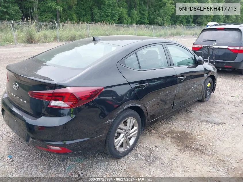 2019 Hyundai Elantra Sel VIN: 5NPD84LF6KH417713 Lot: 39725994