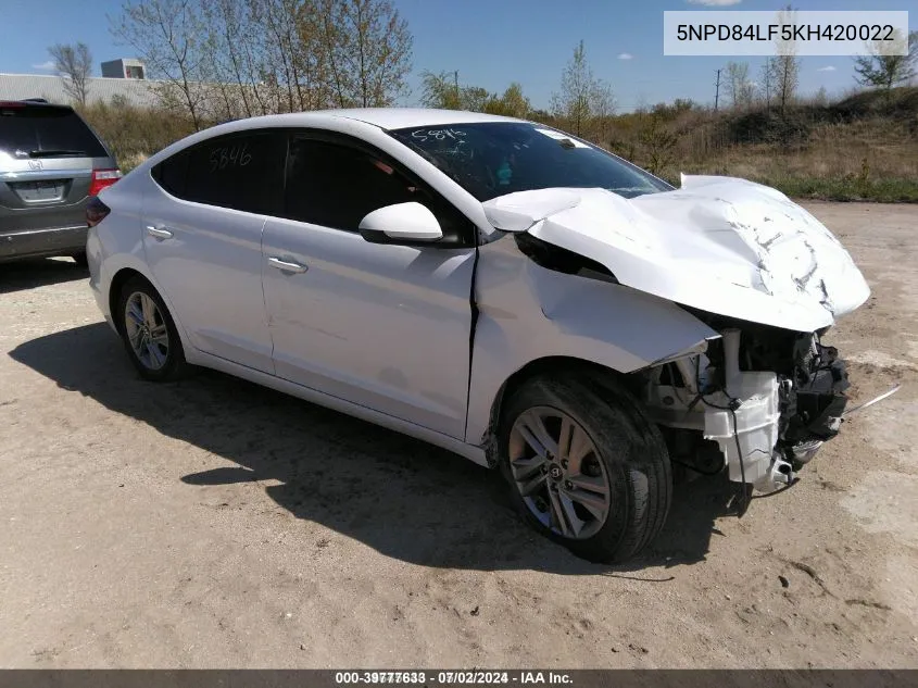 2019 Hyundai Elantra Sel VIN: 5NPD84LF5KH420022 Lot: 39777633