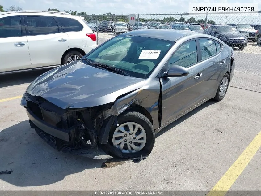 2019 Hyundai Elantra Se VIN: 5NPD74LF9KH490738 Lot: 39782188