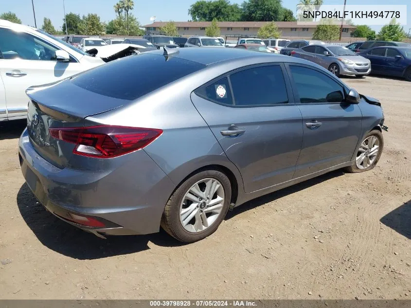 2019 Hyundai Elantra Value Edition VIN: 5NPD84LF1KH494778 Lot: 39798928