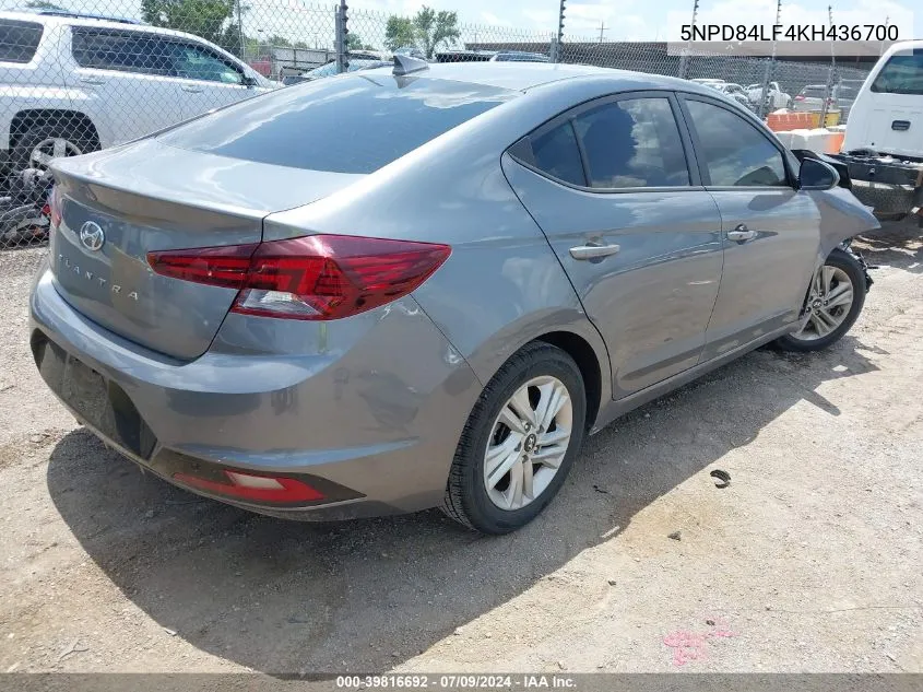 2019 Hyundai Elantra Value Edition VIN: 5NPD84LF4KH436700 Lot: 39816692