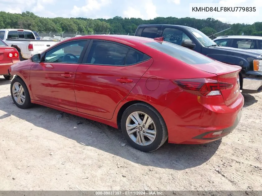 2019 Hyundai Elantra Sel VIN: KMHD84LF8KU779835 Lot: 39837357